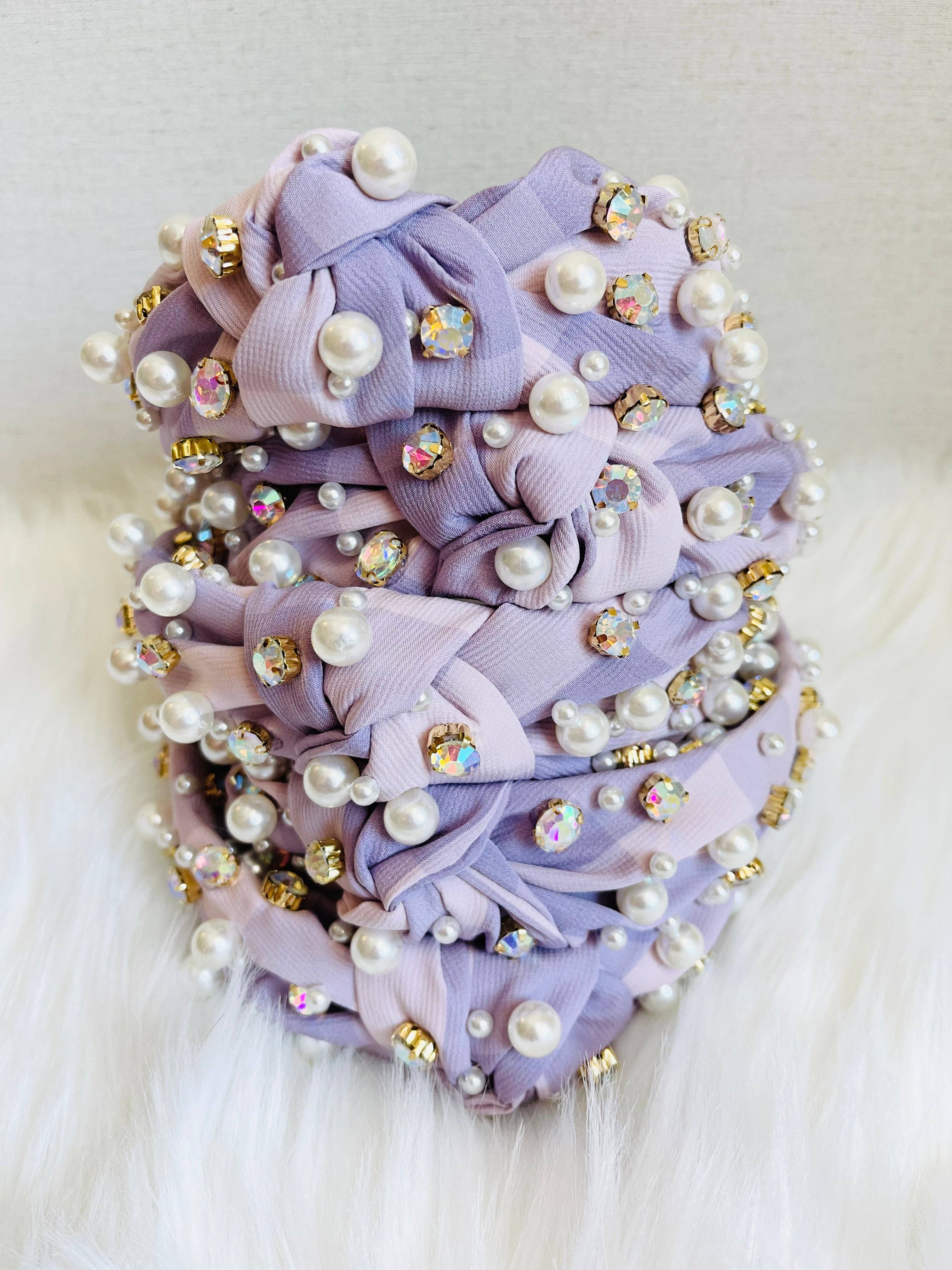 Sandy + Rizzo - Pink and Purple Gingham Headband